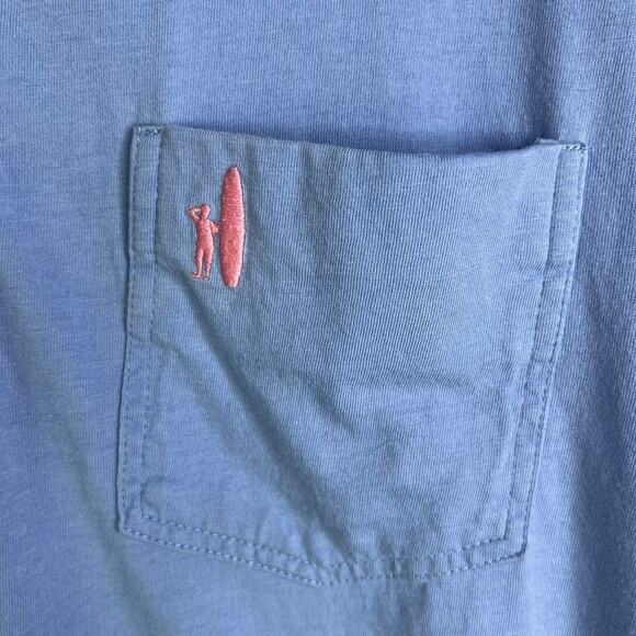 Johnnie-O Polo Shirt Boys 14 Baby Blue Hangin' Out Short Sleeve Pink Surfer Logo - Picture 4 of 10